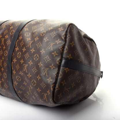Louis Vuitton Monogram Macassar Keepall Bandouliere 55 8 of 15