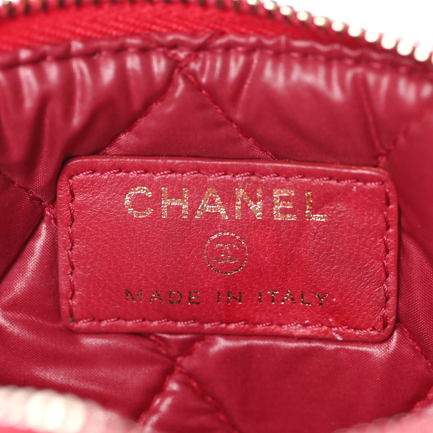 Chanel Lambskin Quilted Small Cosmetic Case Dark Pink 6 of 15
