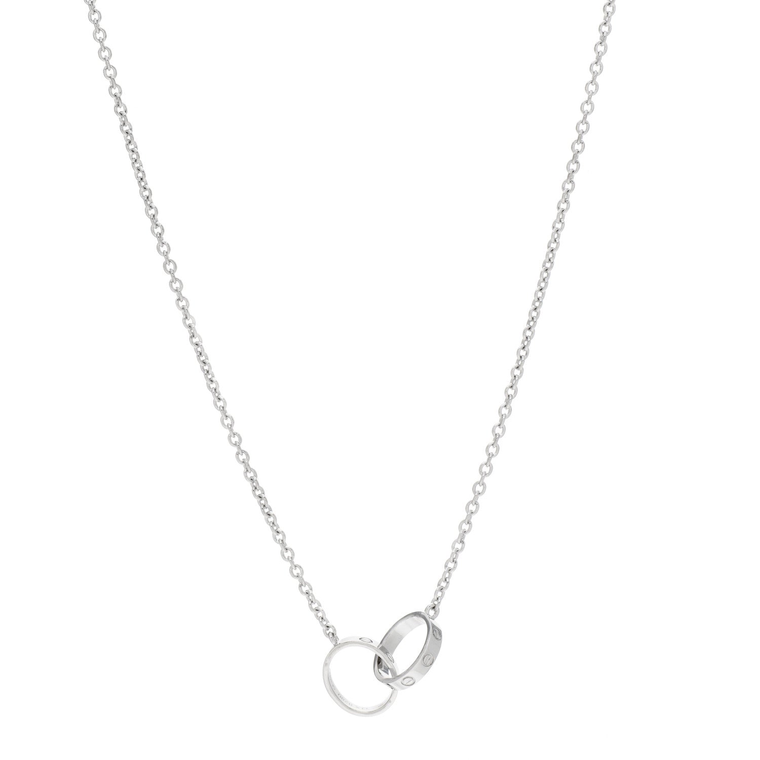 Cartier 18K White Gold Interlocking LOVE Necklace 1 of 6