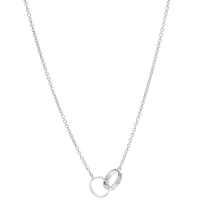 Cartier 18K White Gold Interlocking LOVE Necklace 1 of 6