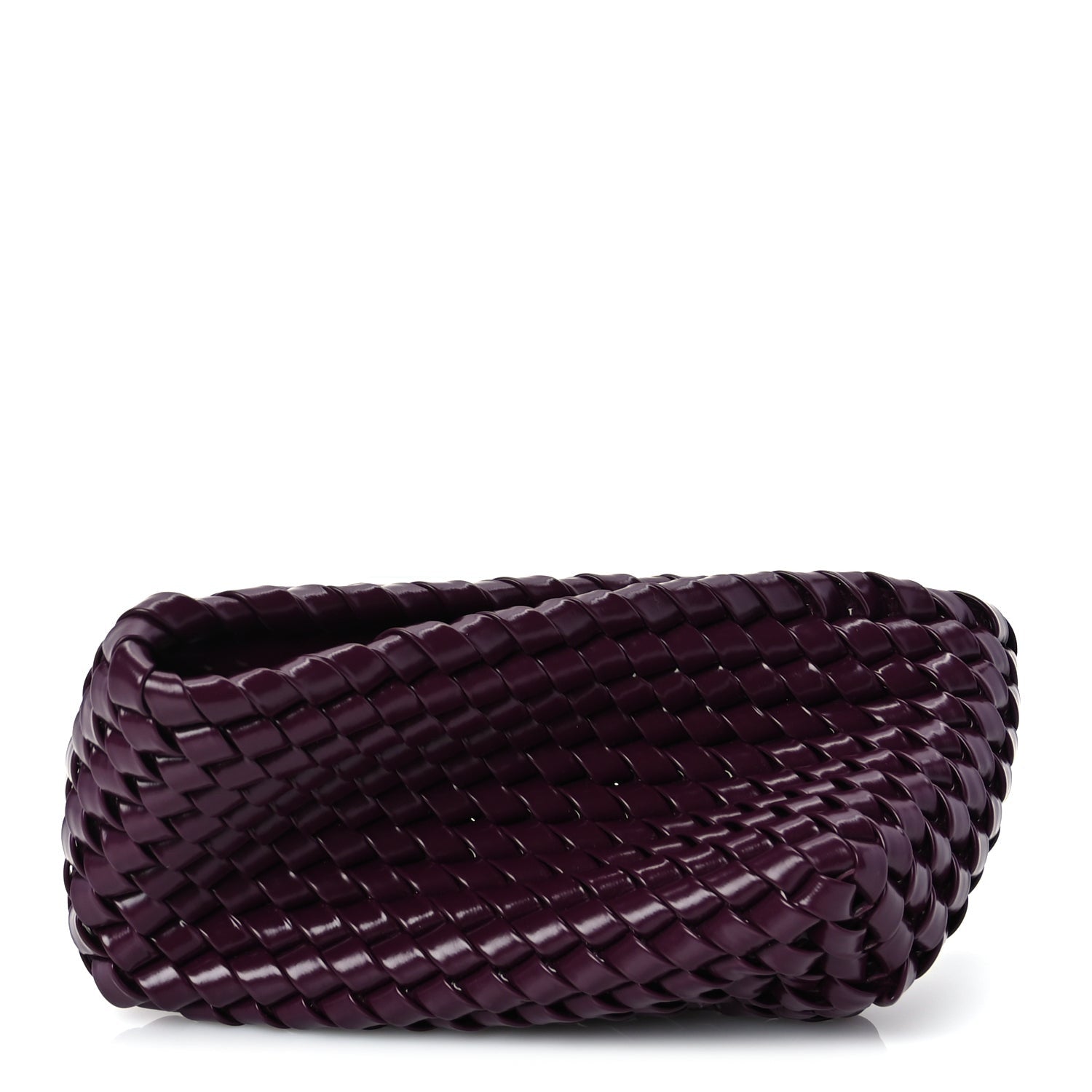 Bottega Veneta Patent Nappa Intrecciato Slanted Clutch  Purple 1 of 8