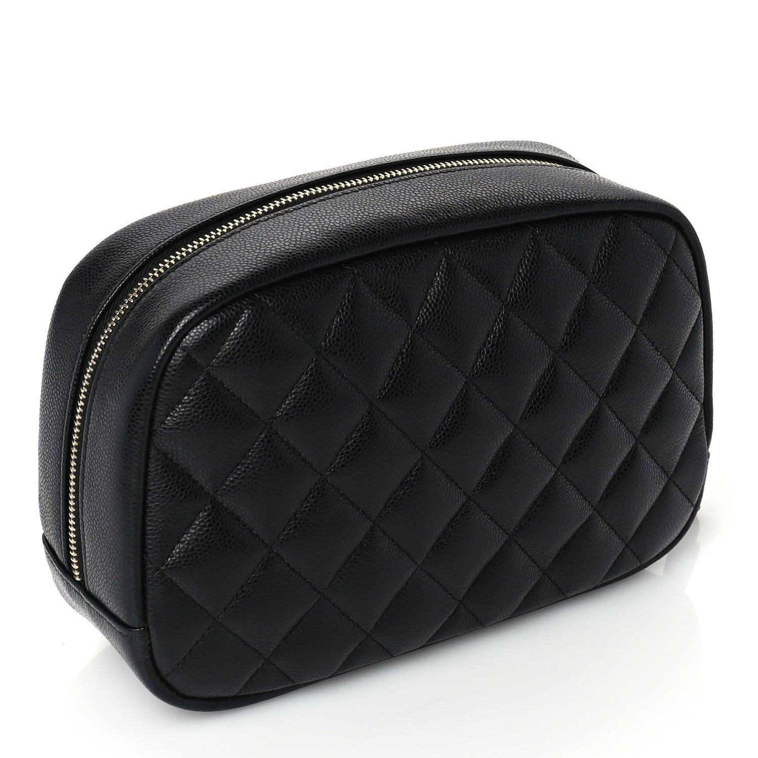 Chanel Caviar Quilted Medium Curvy Pouch Cosmetic Case Black 4 of 8
