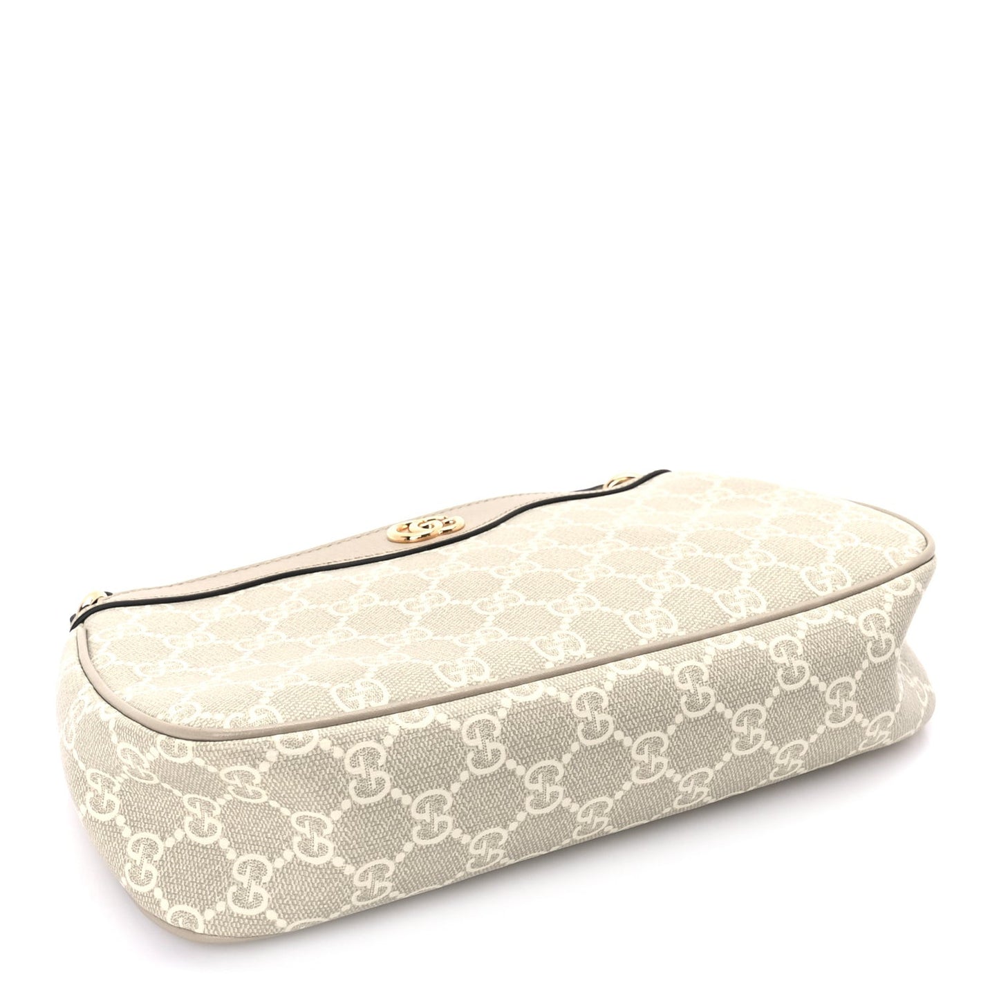 GG Supreme Monogram Textured Dollar Calfskin Small Ophidia Hobo  Beige/Mystic White/Oatmeal