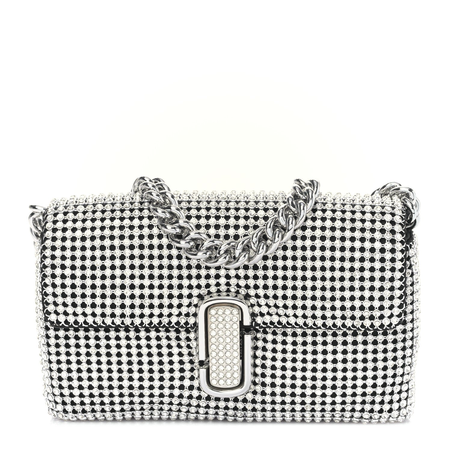 Marc Jacobs The Rhinestone J Marc Mini Shoulder Bag Silver 1 of 9