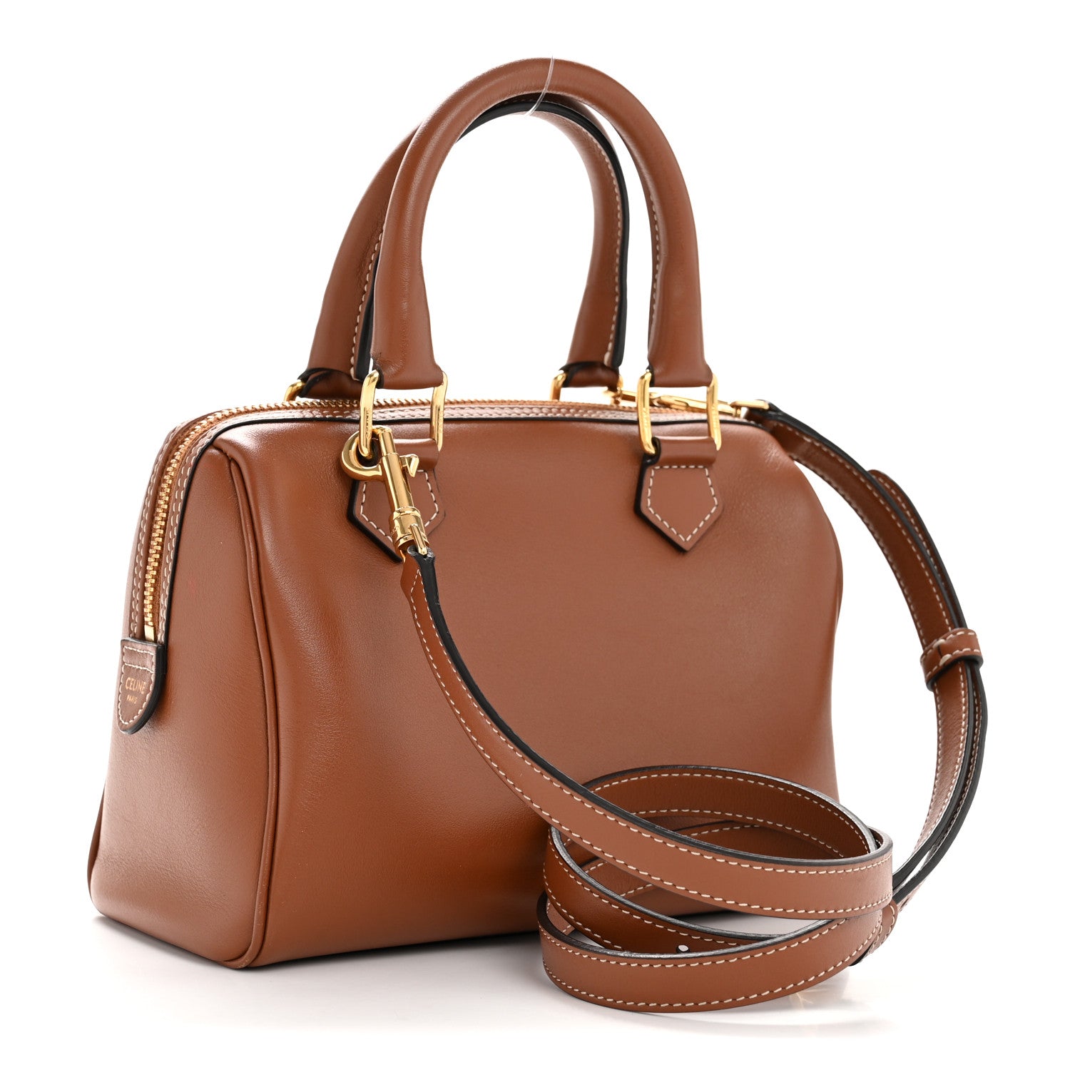 Celine Smooth Calfskin Triomphe Small Boston Bag Tan 7 of 40