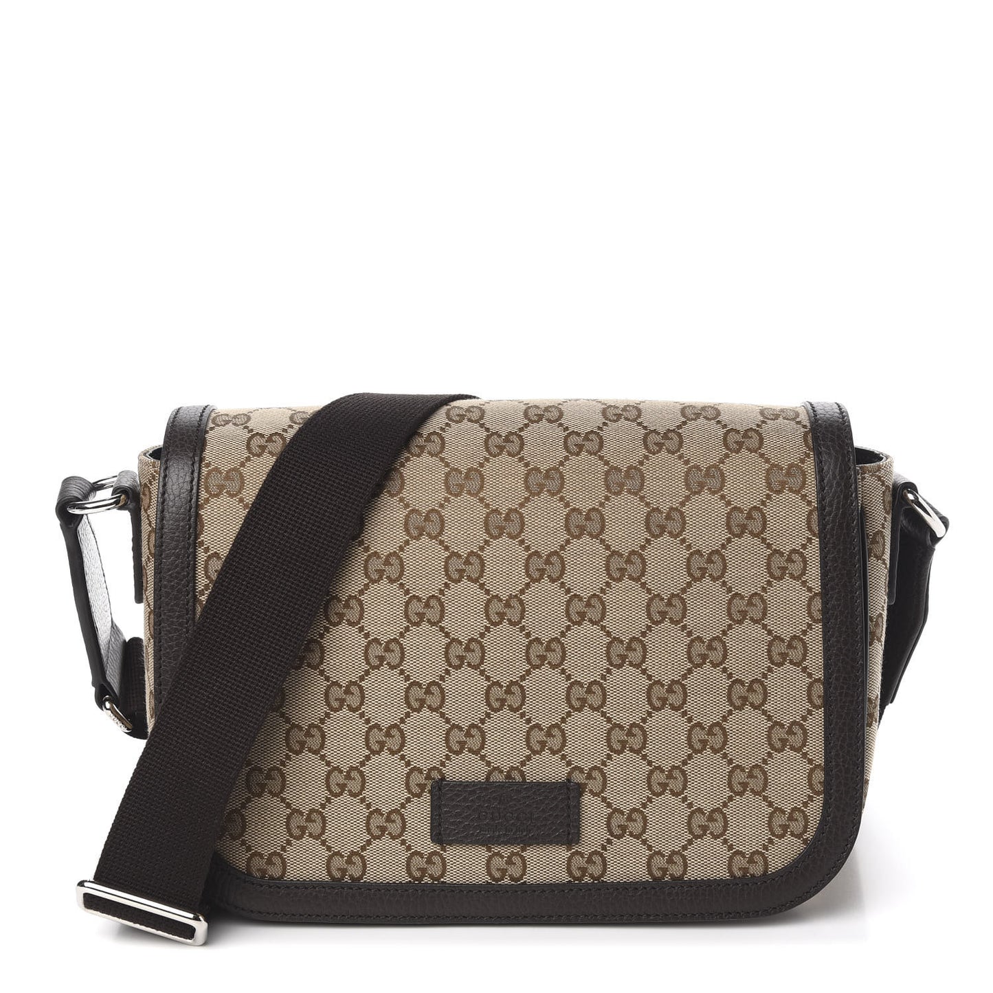 Monogram Flap Messenger Bag Beige Dark Brown