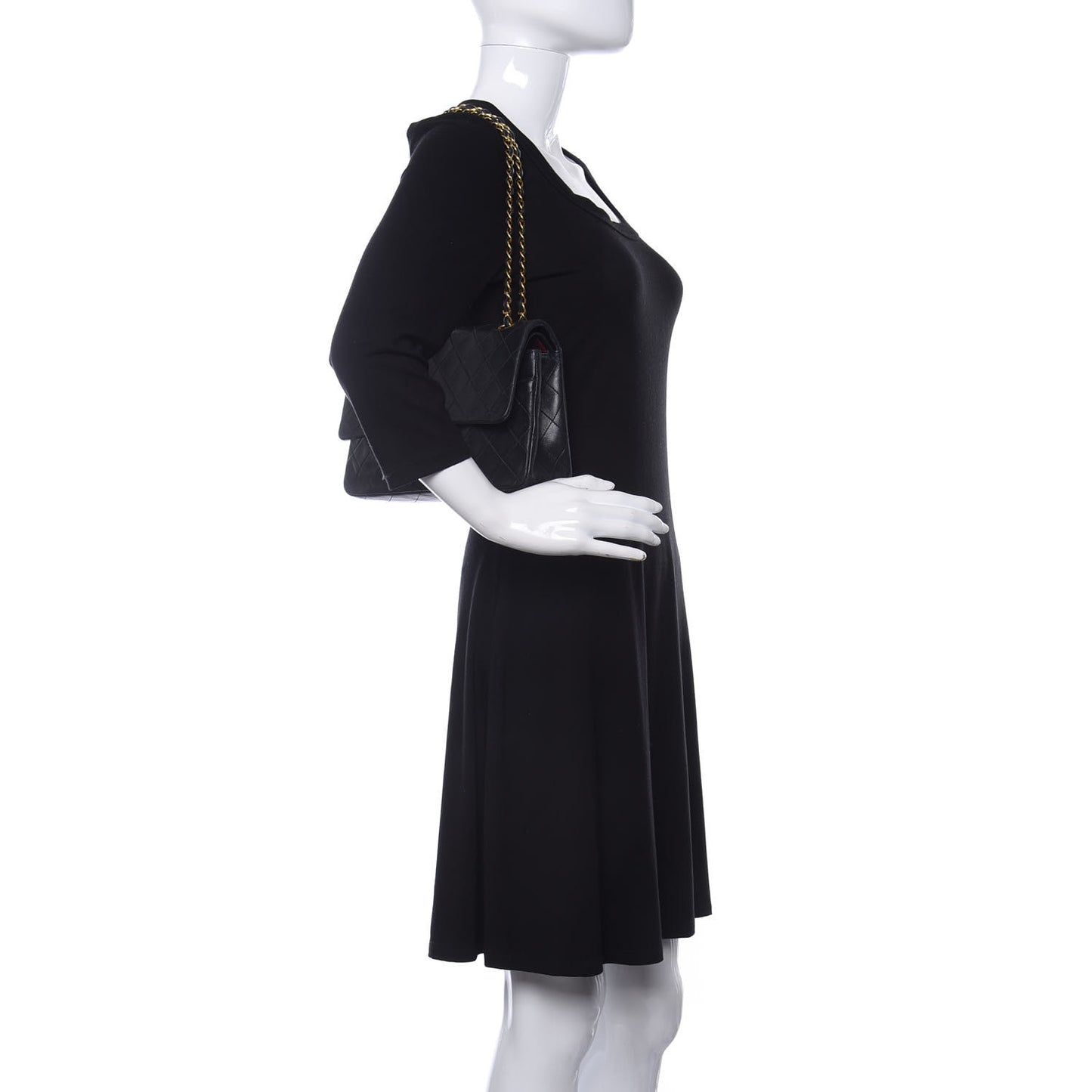 Lambskin Quilted Medium Double Flap Navy