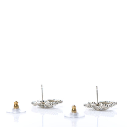 Chanel Pearl Crystal CC Earrings Gold 3 of 5