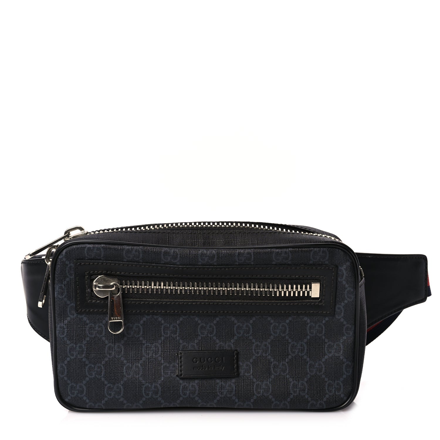 Gucci Soft GG Supreme Monogram Web Belt Bag Black Grey 1 of 8