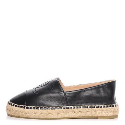 Chanel Lambskin CC Espadrilles 36 Black 1 of 10