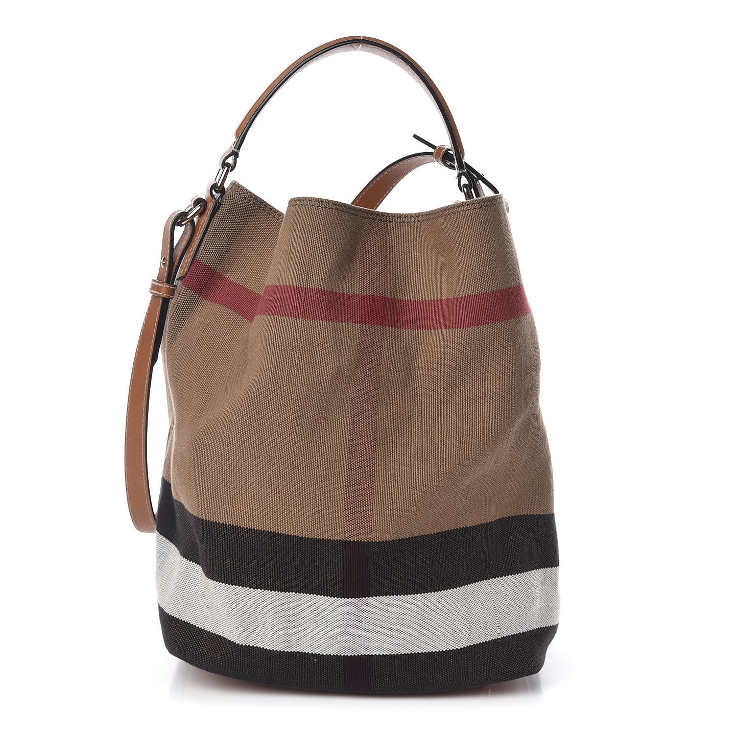 Canvas Mega Check Medium Ashby Hobo Saddle Brown