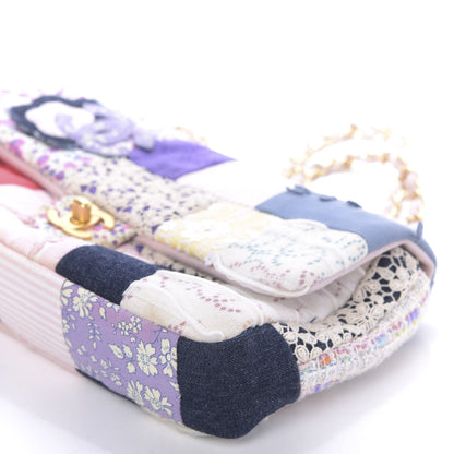 Chanel Fabric Patchwork Medium Flap Bag Pink 6 of 11