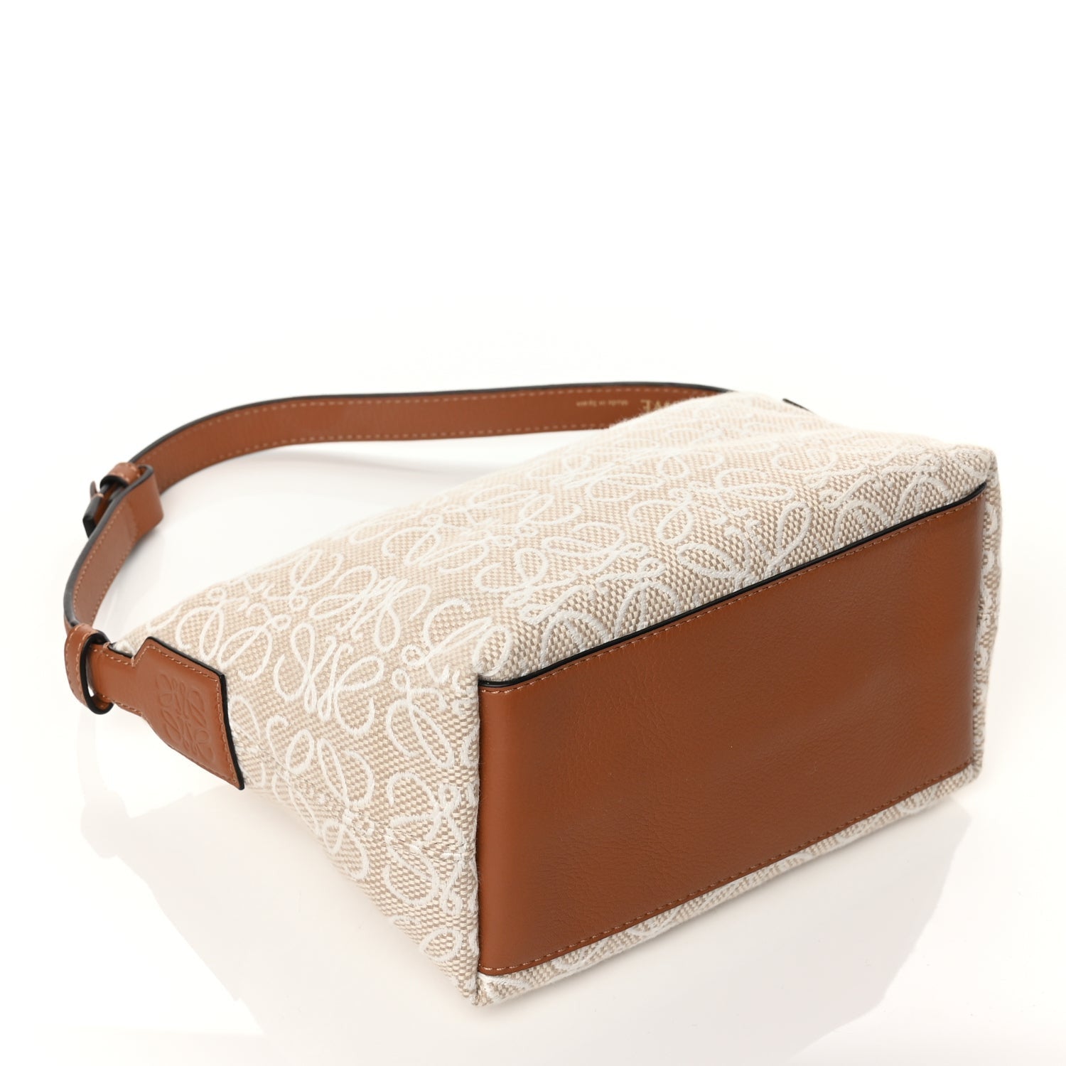 Loewe Jacquard Anagram Calfskin Small Cubi Bag Ecru Tan 3 of 9