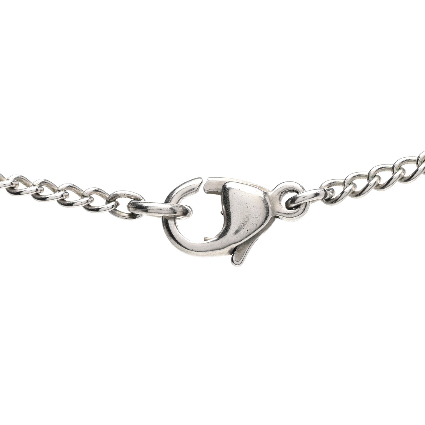 Enamel CC Pendant Necklace Pink Silver