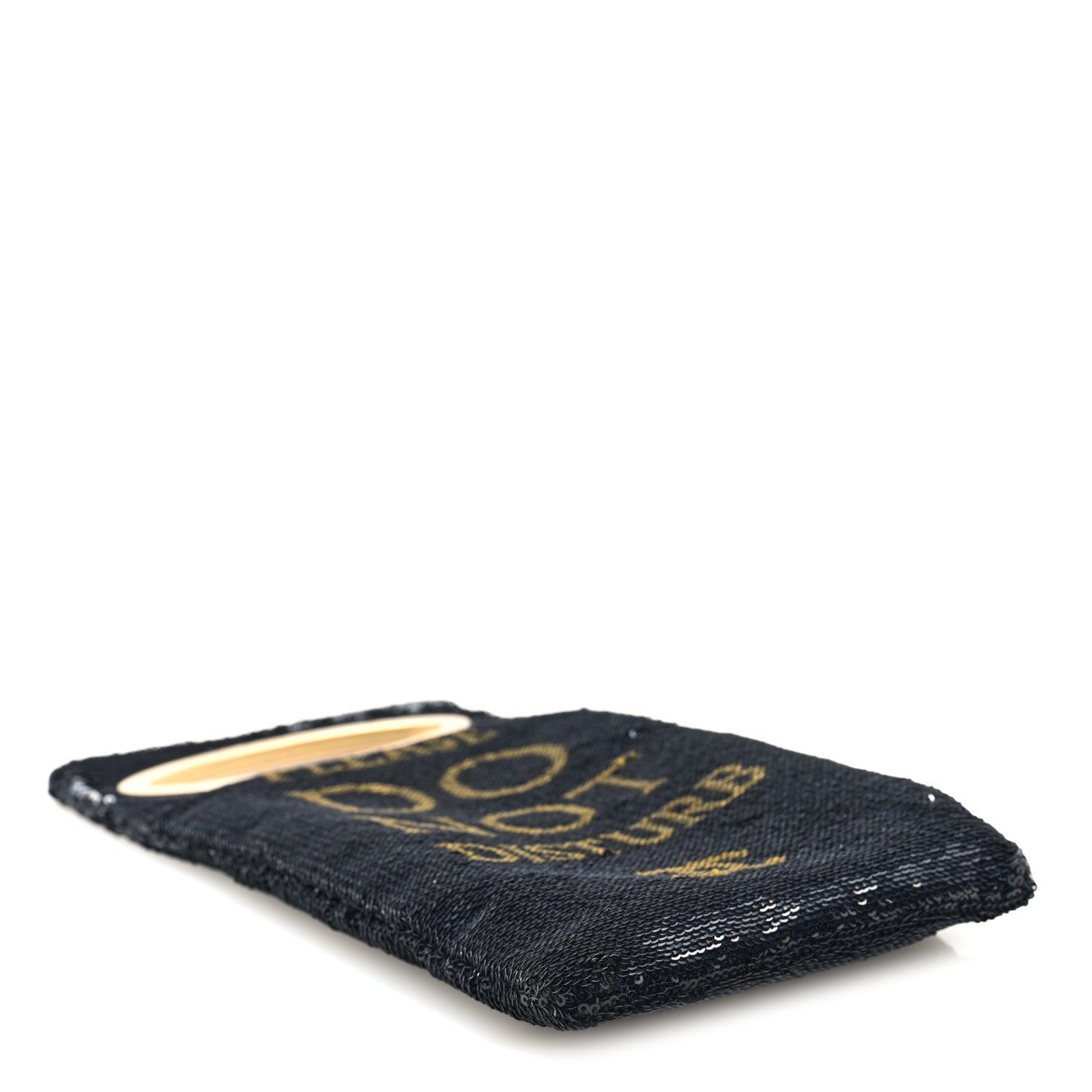 Chanel Sequin Do Not Disturb Minaudiere Clutch Black Gold 4 of 7