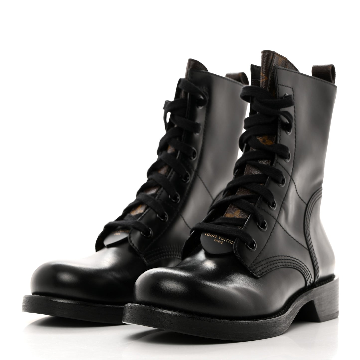 Calfskin Monogram Metropolis Flat Ranger Boots 38.5 Black