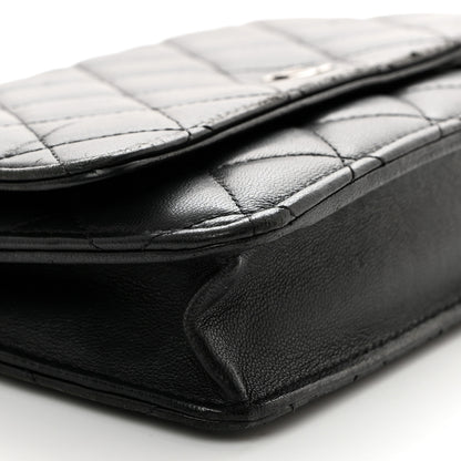 Chanel Lambskin Quilted Wallet On Chain WOC Black 10 of 11
