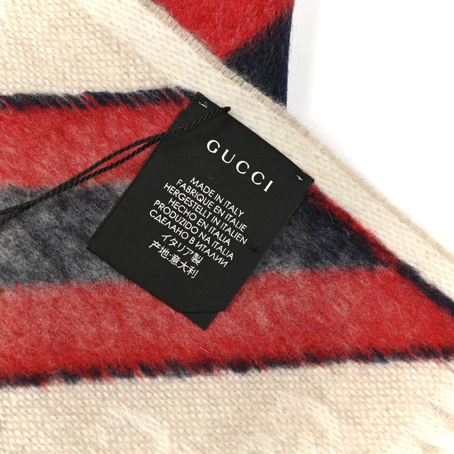 Gucci Wool Angora Monogram Web New Nikky Scarf Sand Blue 3 of 3