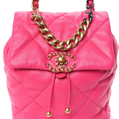 Chanel Lambskin Quilted  19 Backpack  Dark Pink 6 of 8