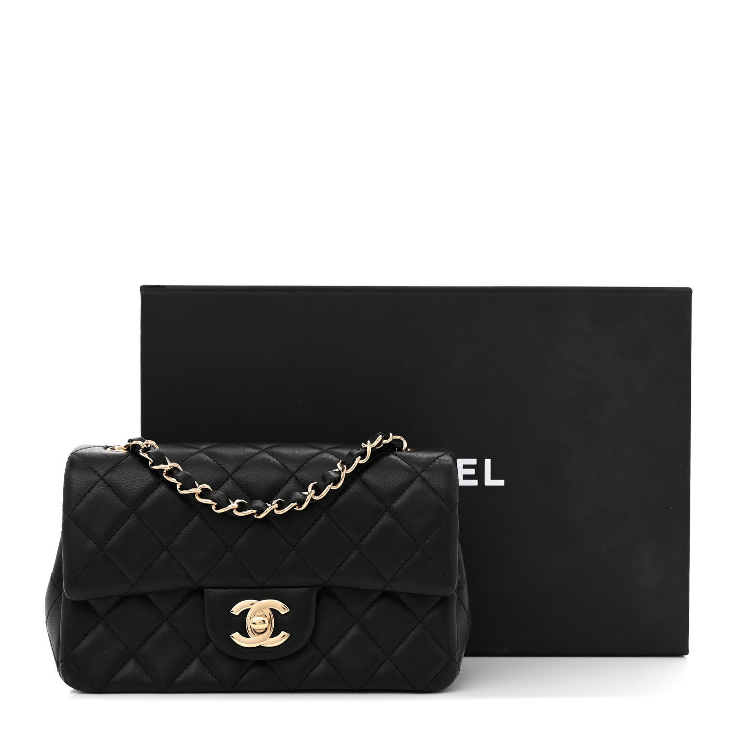 Chanel Lambskin Quilted Mini Rectangular Flap Black 13 of 13