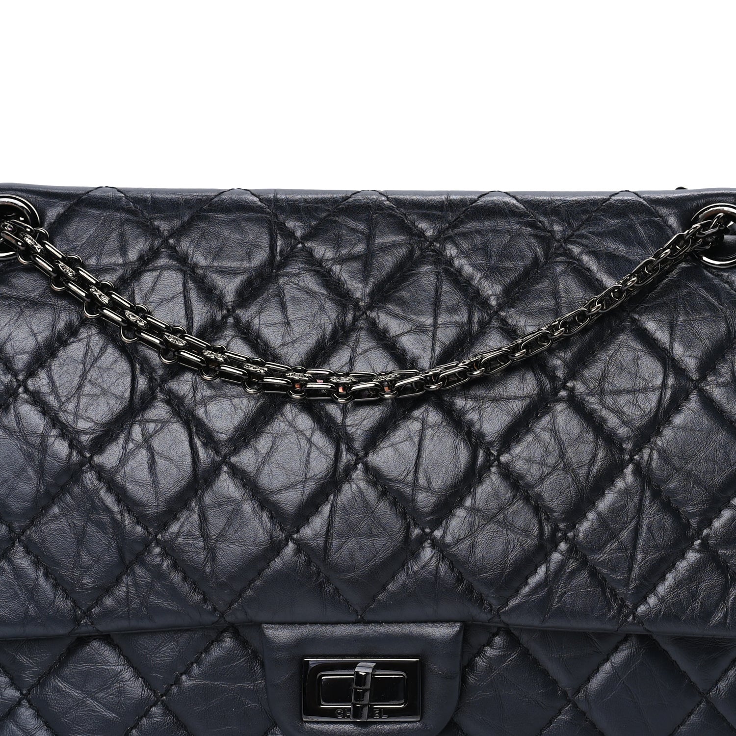 Chanel Aged Calfskin Quilted 2.55 Reissue 226 Flap So Black 7 of 9