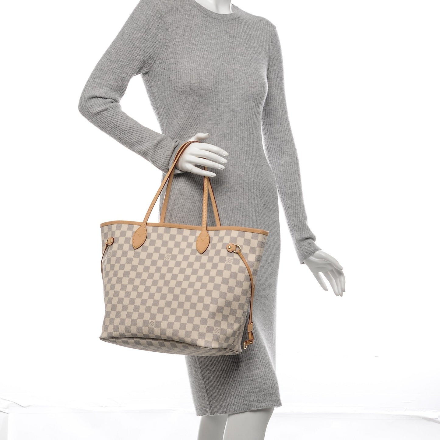 Damier Azur Neo Neverfull MM Rose Ballerine