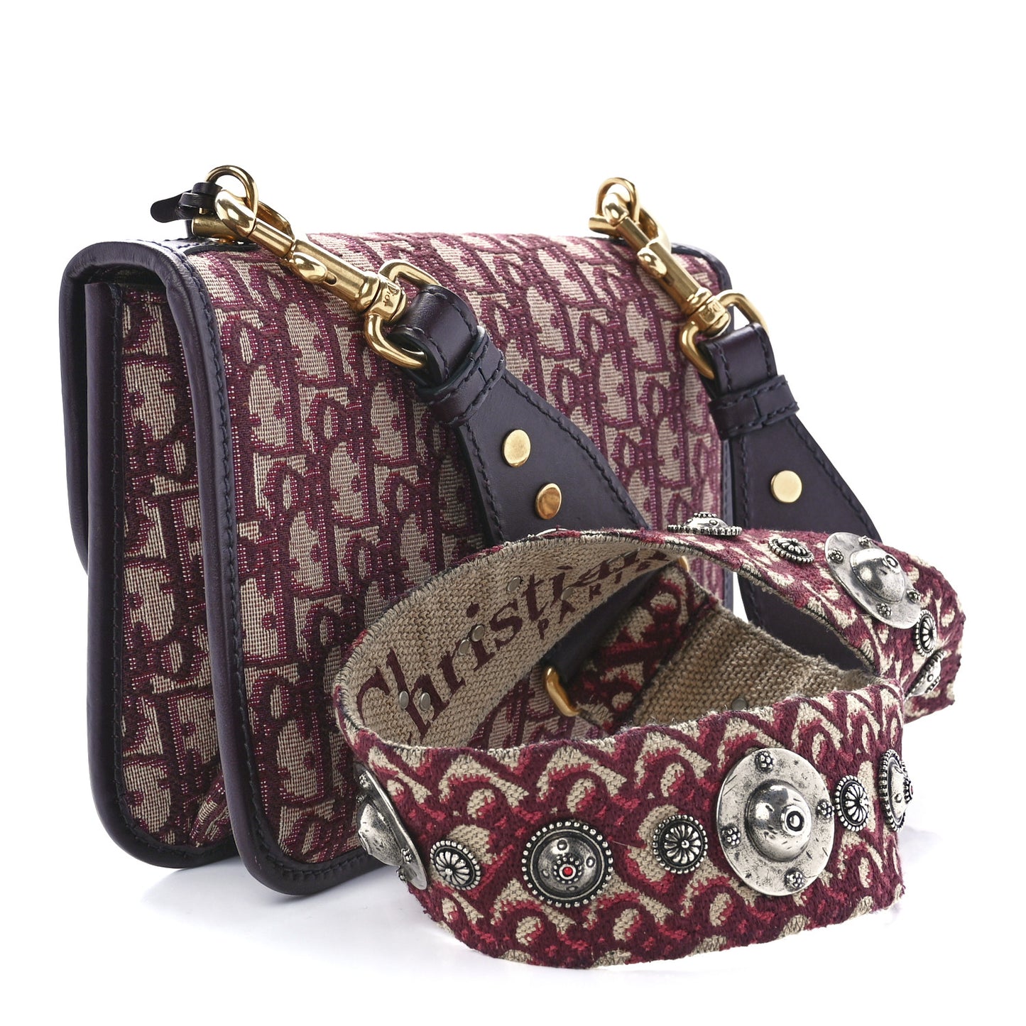 Oblique DiorAddict Flap Bag Burgundy