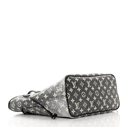 Louis Vuitton Denim Monogram Jacquard Neverfull MM Grey 5 of 9