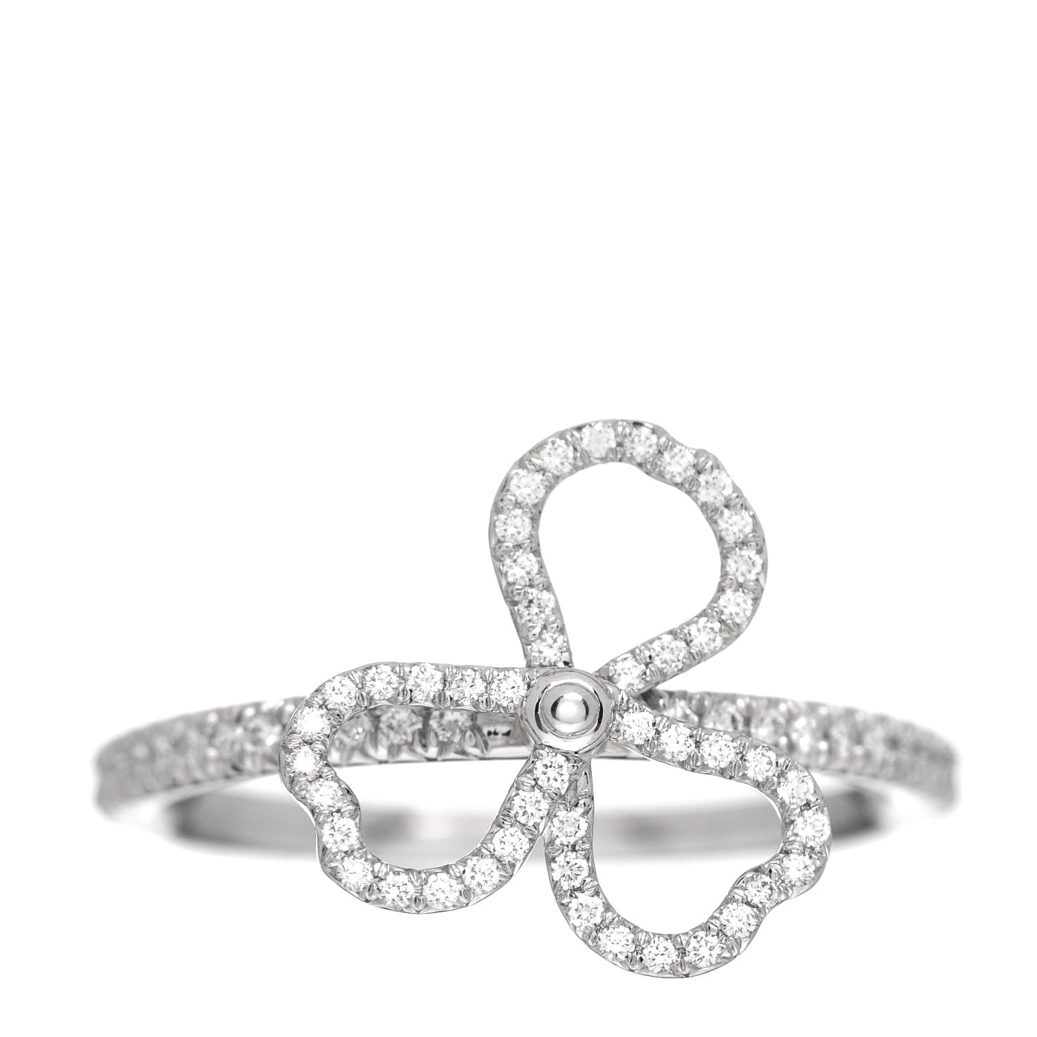 Tiffany Platinum Diamond Small Open Paper Flowers Ring 49 5 1 of 5