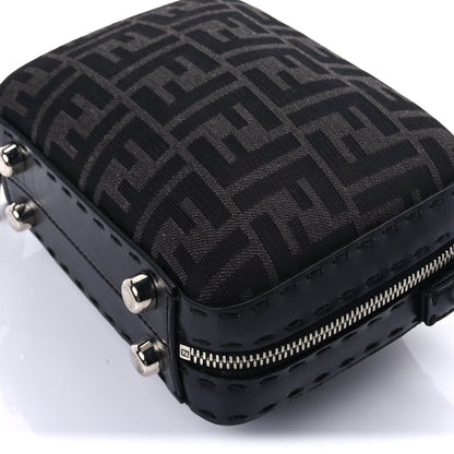 Fendi Recycled Fabric Jacquard Vitello Astro FF 1974 Mini Suitcase Bag Asfalto Black 8 of 8