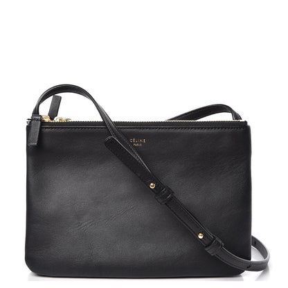 Celine Lambskin Small Trio Crossbody Bag Black 1 of 9