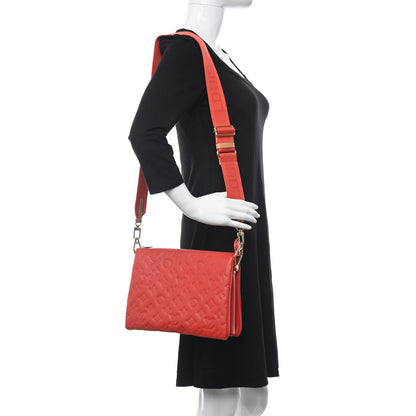 Louis Vuitton Lambskin Embossed Monogram Coussin PM Red 2 of 11