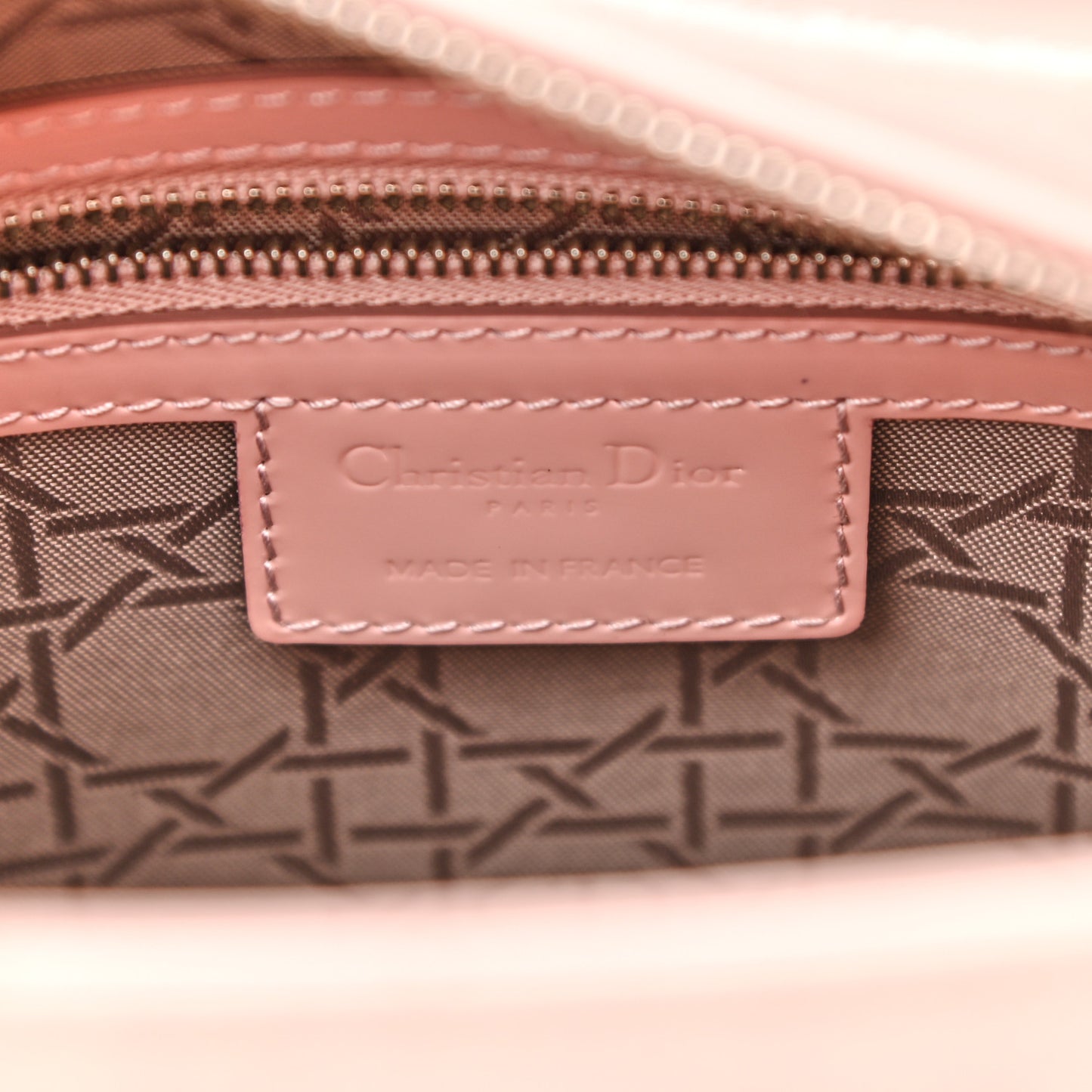 Patent Cannage Medium Lady Dior Rose Clair