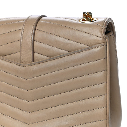 Saint Laurent Lambskin Matelasse Chevron Monogram Small Sulpice Bag Sable Beige 20 of 24