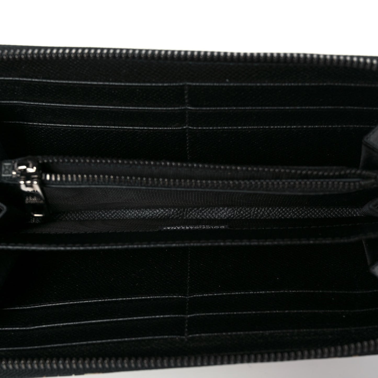 Dauphine Leopard Zip Around Wallet Black