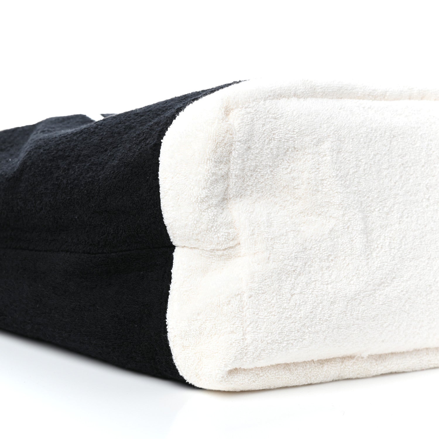 Chanel Terry Cotton CC Beach Tote Towel Set Black White 10 of 11