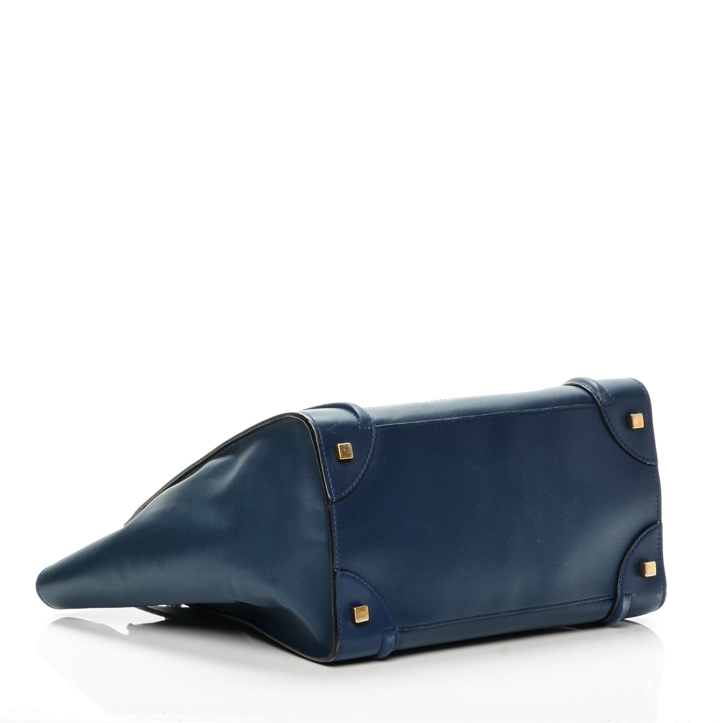 Smooth Calfskin Mini Bi-Color Luggage Ocean Blue
