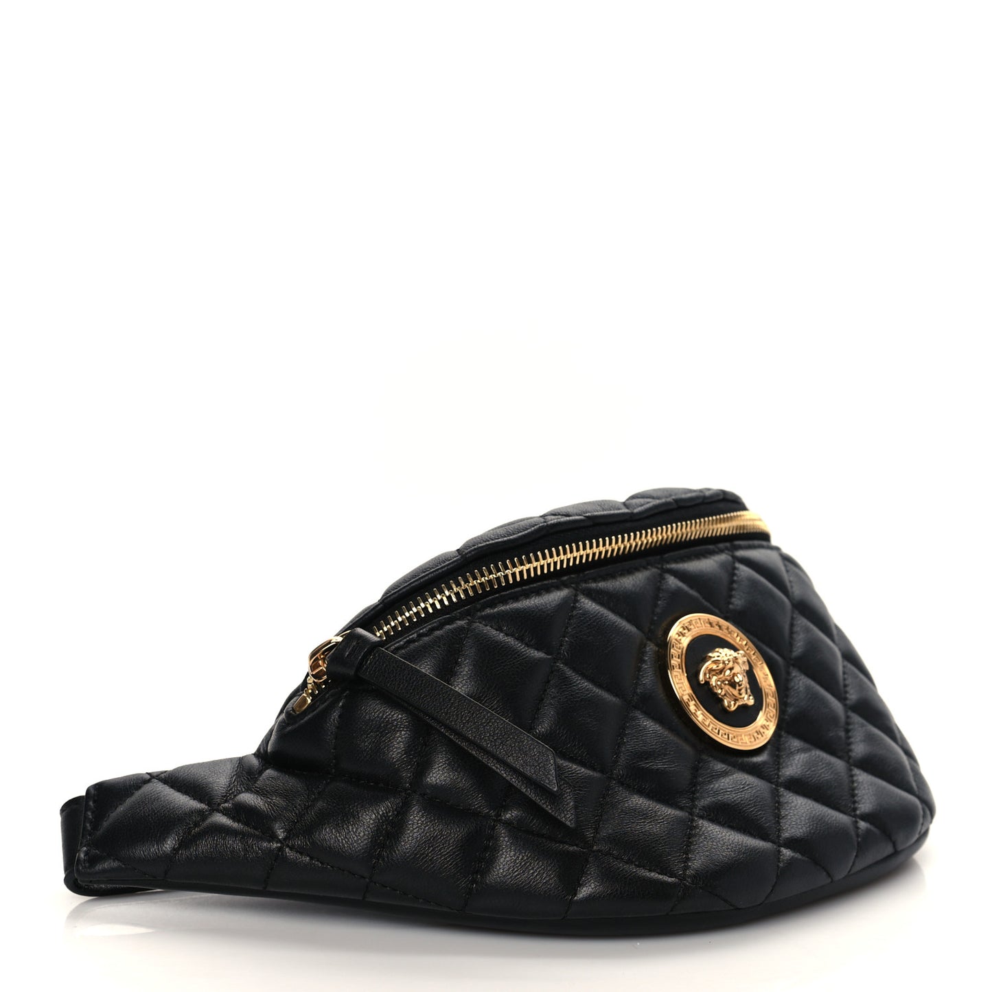 Nappa Quilted Medusa Belt Bag Black