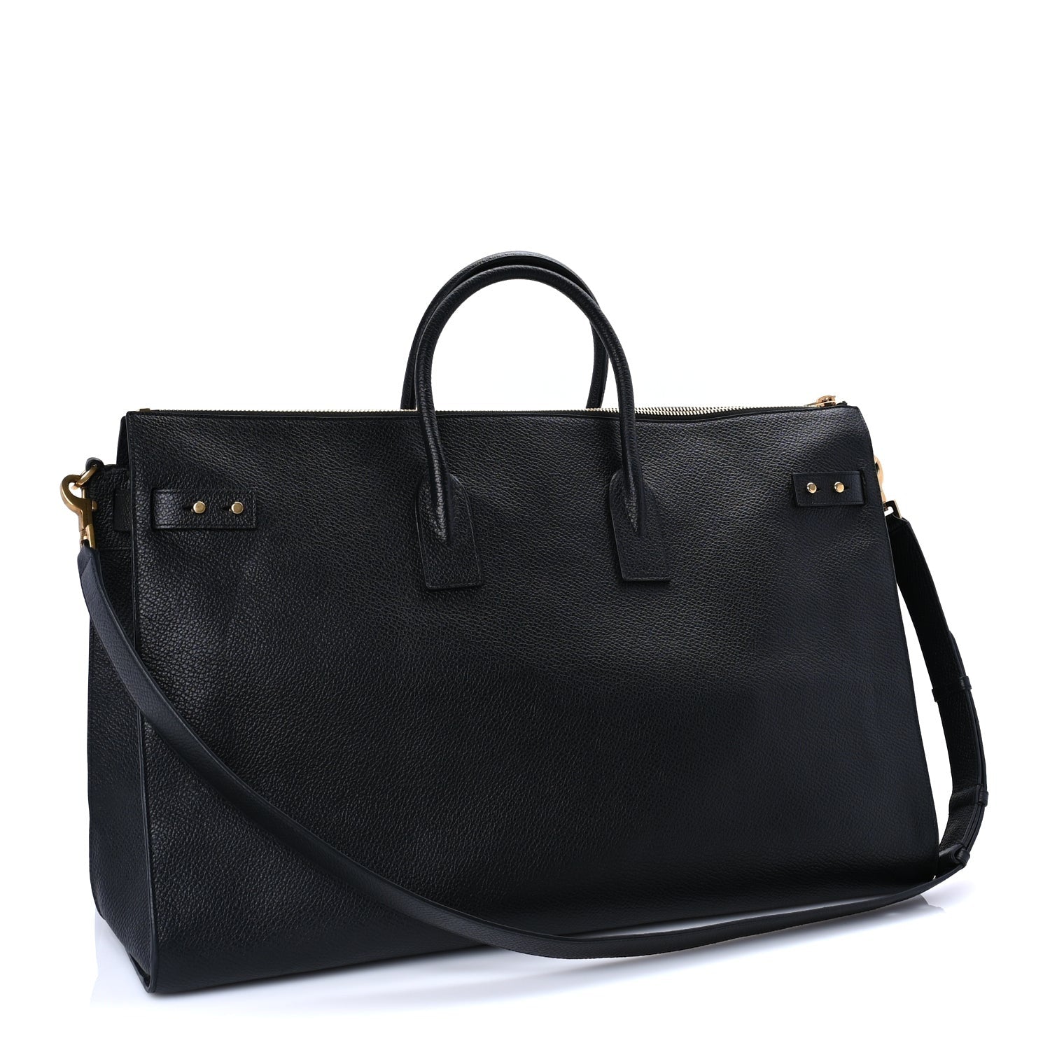 Saint Laurent Grained Calfskin 48H Sac De Jour Duffle Black 2 of 8