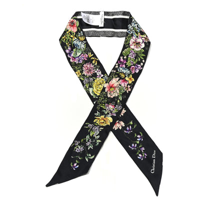 Christian Dior Silk Twill D-Floral Mitzah Scarf Blue Multicolor 1 of 4