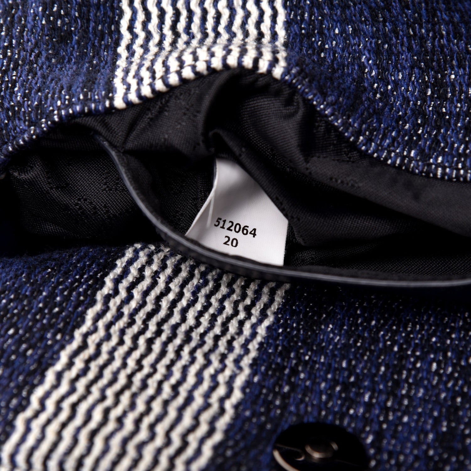 Stella McCartney Canvas Striped Mini Falabella Fold Over Tote Navy 9 of 9