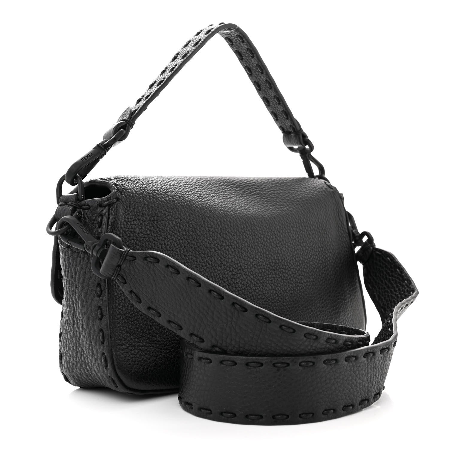 Fendi Cuoio Romano Selleria Baguette Black 3 of 11
