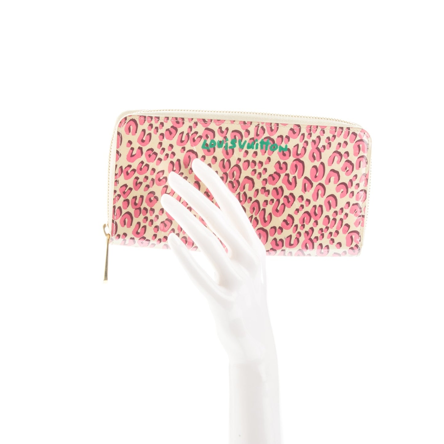 Vernis Leopard Zippy Wallet Blanc Corail