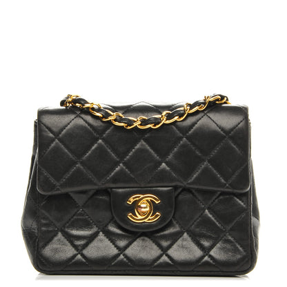 Chanel Lambskin Quilted Mini Square Flap Black 1 of 7