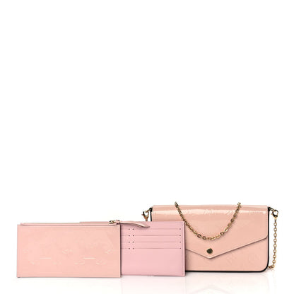 Louis Vuitton Vernis Felicie Chain Wallet  Rose Ballerine 9 of 9