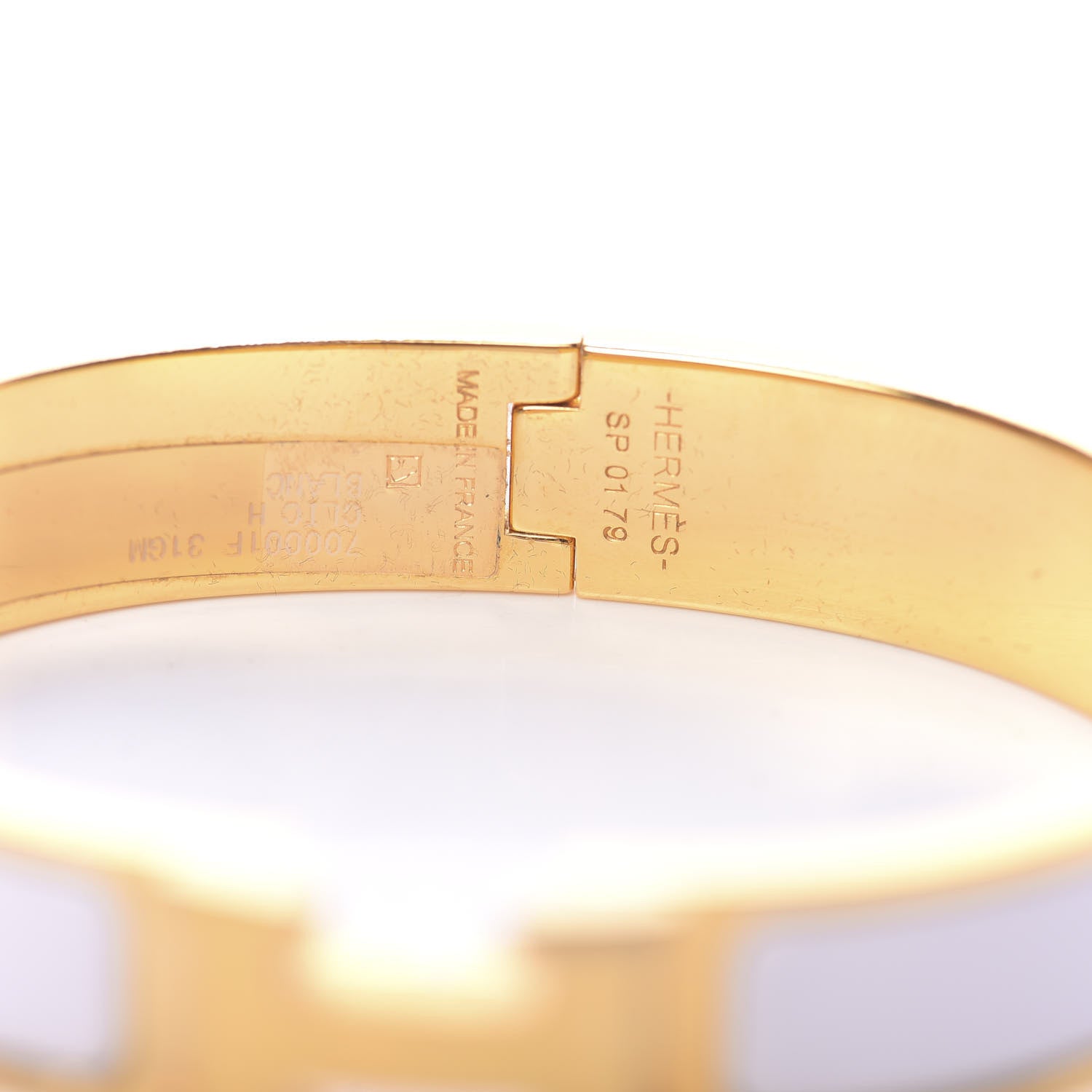 Hermes Enamel Narrow Clic Clac H Bracelet GM White 4 of 5