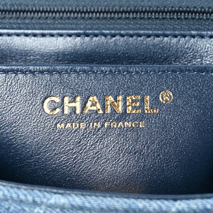 Chanel Washed Denim Quilted Mini Rectangular Flap Blue 5 of 9