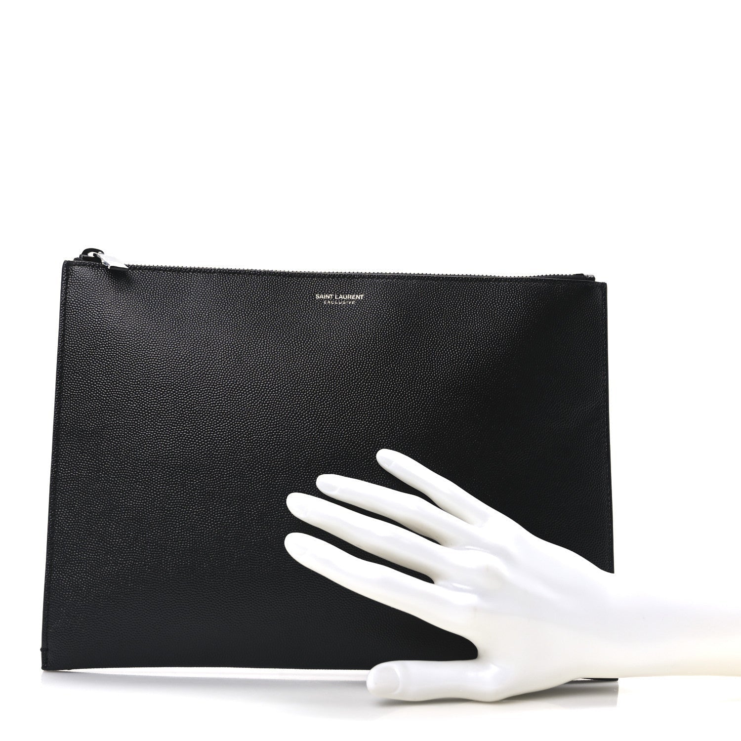 Saint Laurent Grain De Poudre Zipped Tablet Holder Black 2 of 7
