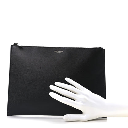 Saint Laurent Grain De Poudre Zipped Tablet Holder Black 2 of 7