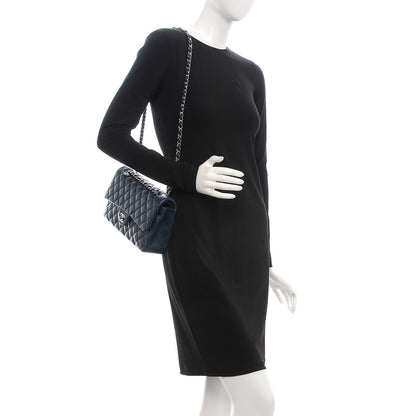 Chanel Caviar Quilted Medium Double Flap Navy 3 of 14